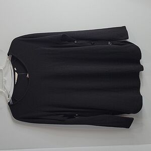 Soft Surroundings Black Tunic Side Buttons Size Medium